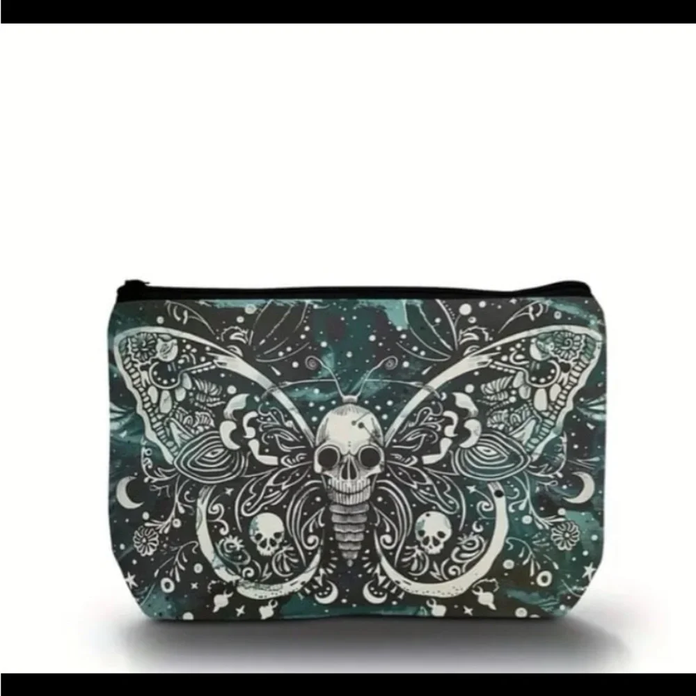 New! Versatile Retro Skull Butterfly Lightweight Makeup Bag For Women
